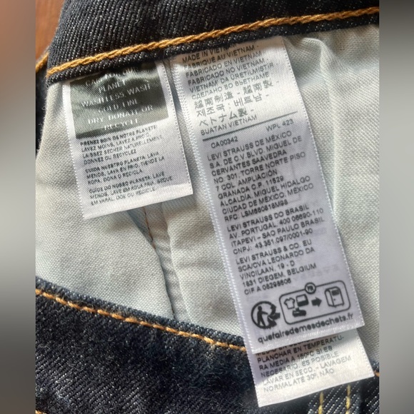 Levi’s 505 NWT 31W X 30L Dk Wash Jean Straight Leg Zip Fly Classic 5 Pocket - Picture 7 of 10